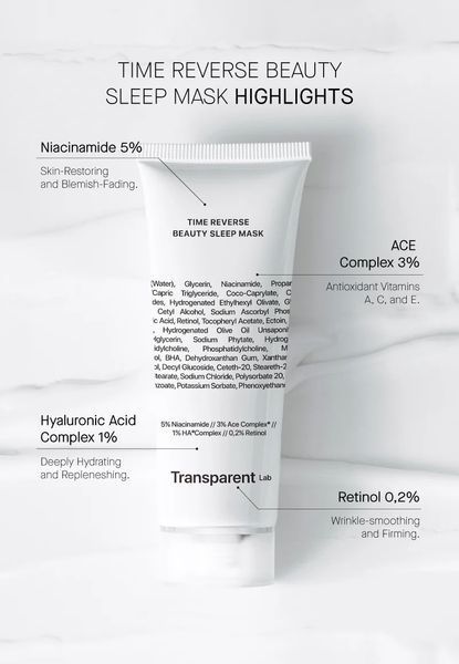 Нічна антивікова маска Transparent Lab Time Reverse Beauty Sleep Mask  TL13 фото